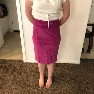 Fuchsia Corduroy Bebe Knee Length Skirt